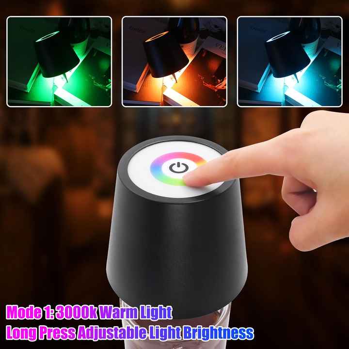 Black RGB Color-Changing LED Bottle Lamp – Adjustable Smart Lighting for Home Decor