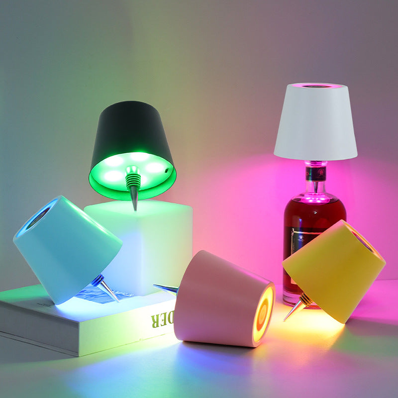 Gold RGB Color-Changing LED Bottle Lamp - Adjustable Smart Lighting for Home Decor