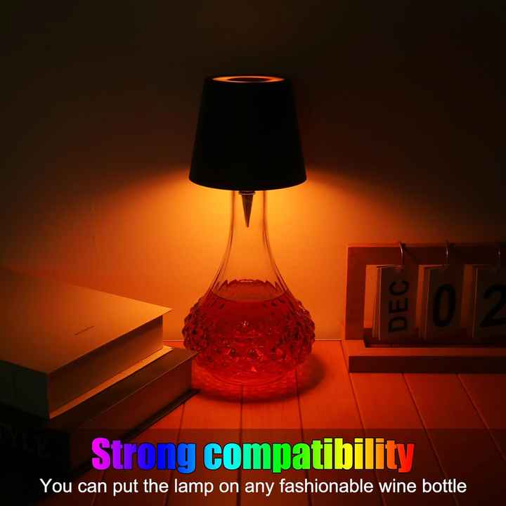 Gold RGB Color-Changing LED Bottle Lamp - Adjustable Smart Lighting for Home Decor