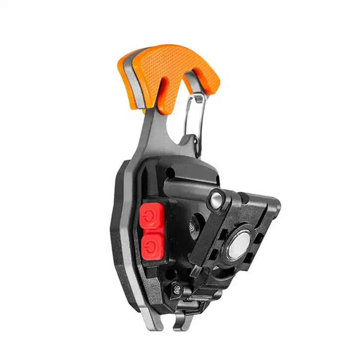 2PCS Orange Multi-Function COB Work Light with Carabiner - 500LM Flashlight, Lighter & More