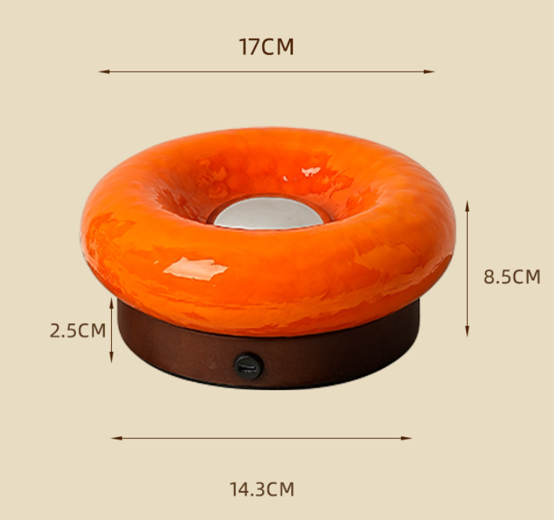 Orange Donut Table Lamp - Rechargeable Touch Control LED