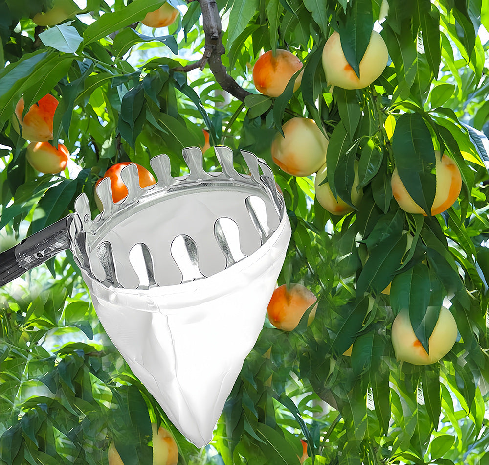 Telescoping Fruit Picker - Apple, Peach, Persimmon Harvesting Tool with Collection Bag, High Reach Fruit Catcher 3.2m
