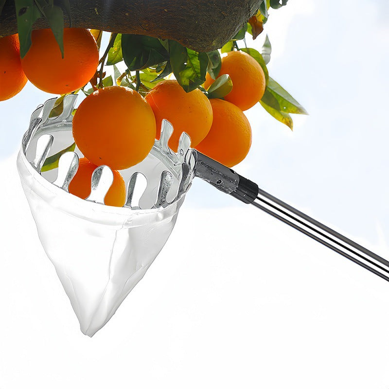 Telescoping Fruit Picker - Apple, Peach, Persimmon Harvesting Tool with Collection Bag, High Reach Fruit Catcher 4m