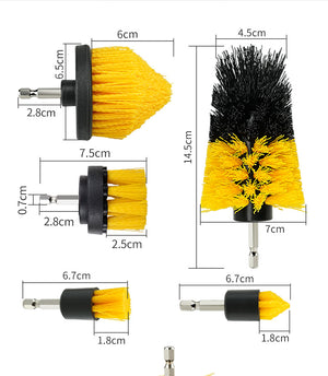 Electric Drill Brush Set - Multi-Purpose Cleaning Power for Sinks, Tiles & Car Wheels(Drill not included)