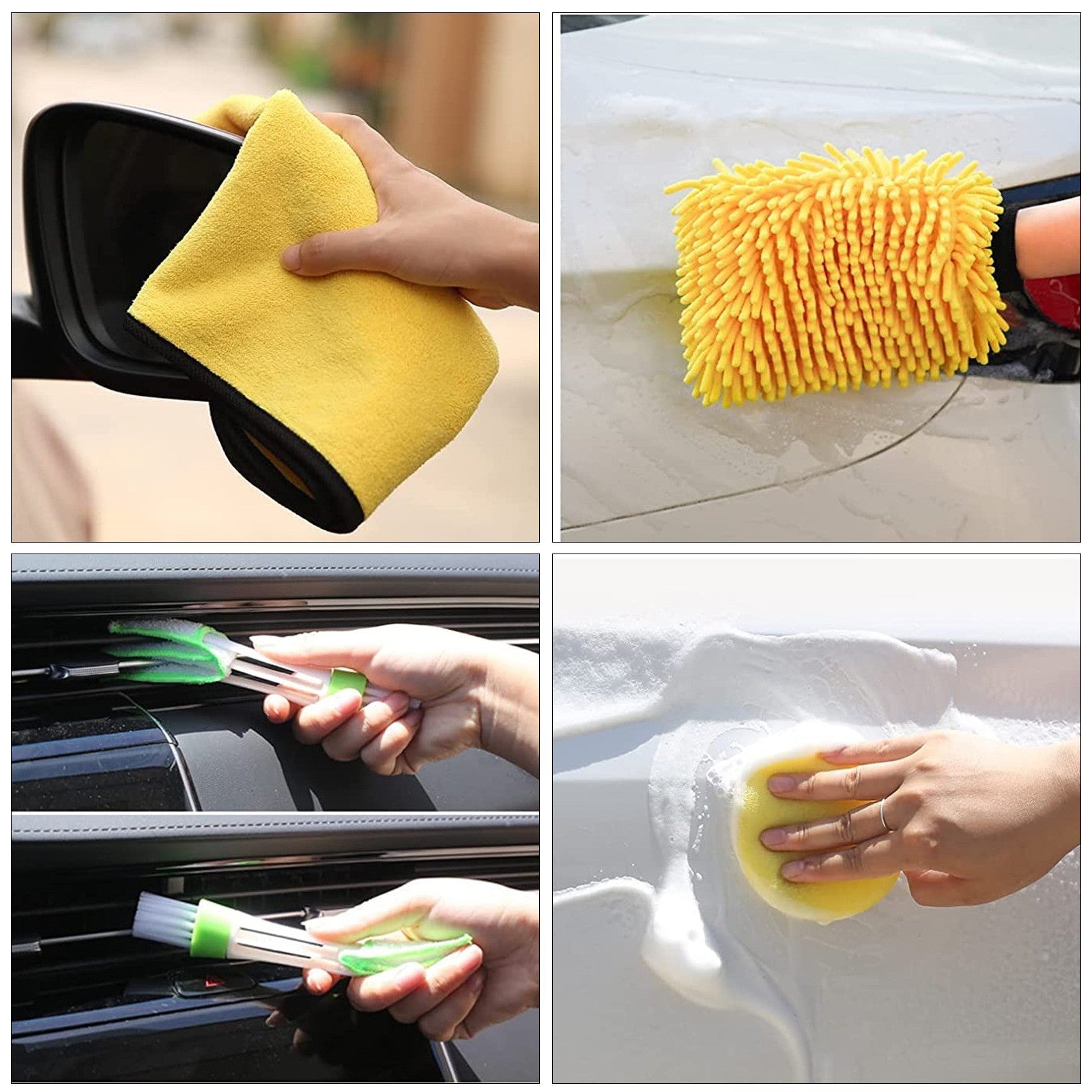 Car Cleaning Supplies - Complete Auto Detail Brush Set for Interior, Exterior, Wheels & Tires - Power Scrubber Drill Brush Kit Included