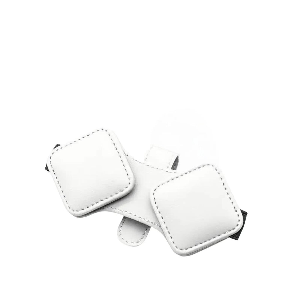 2 Pcs White Car Sun Visor Glasses Holder Clip with Dual Magnetic Clamps - PU Leather, Anti-Slip, and Multi-Functional Storage