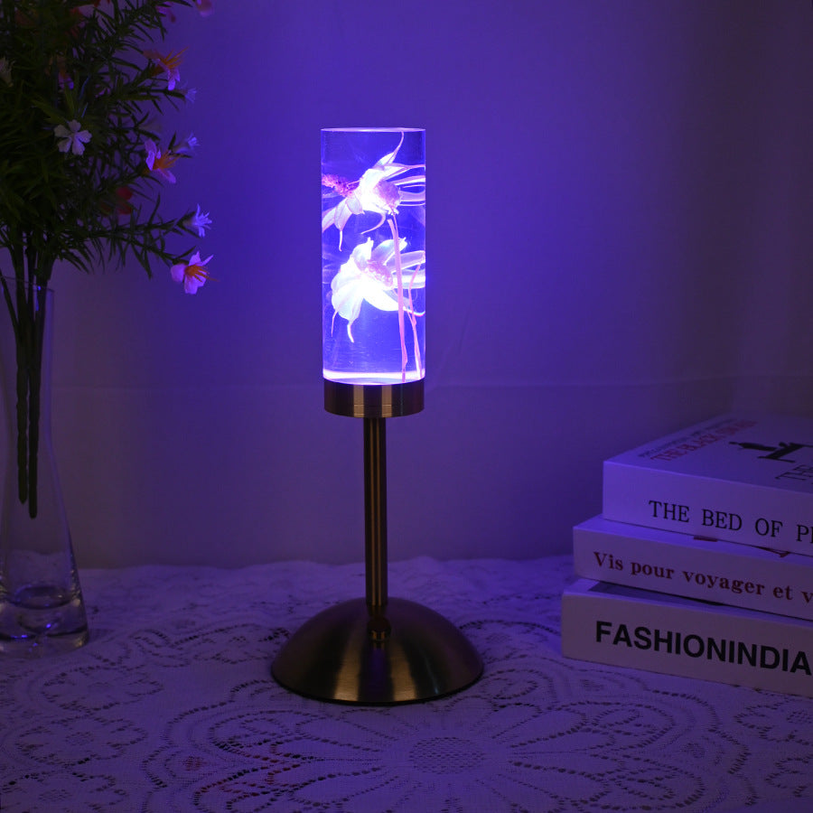 Daisy Eternal Flower Acrylic Table Lamp - Color-Changing LED, USB Rechargeable, Touch Control