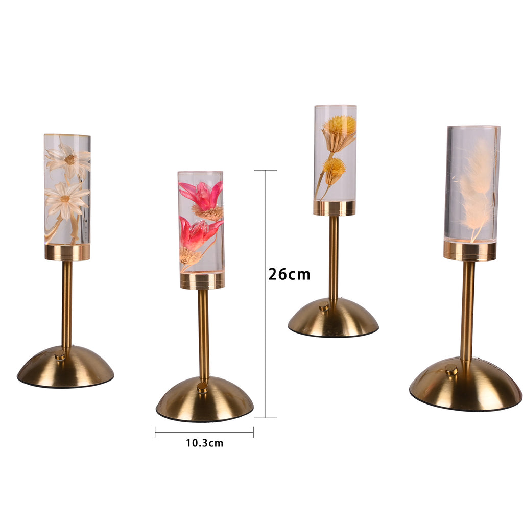 Daisy Eternal Flower Acrylic Table Lamp - Color-Changing LED, USB Rechargeable, Touch Control