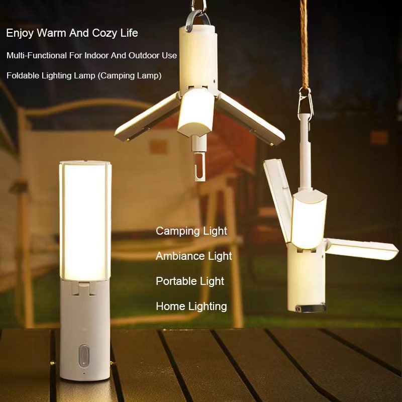 Foldable Camping Lantern - Multi-Functional Outdoor LED Tent Light (2400mAh)