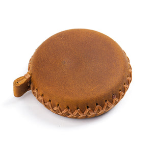 2 PCS Brown Hand-Stitched Leather Tape Measure - Compact & Stylish Measuring Tool