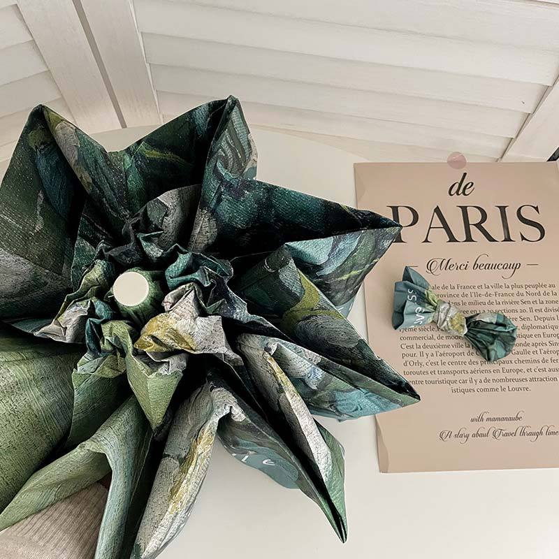 Wild Rose Mini 5-Fold Umbrella - Portable, Anti-UV, Black Glue Coating