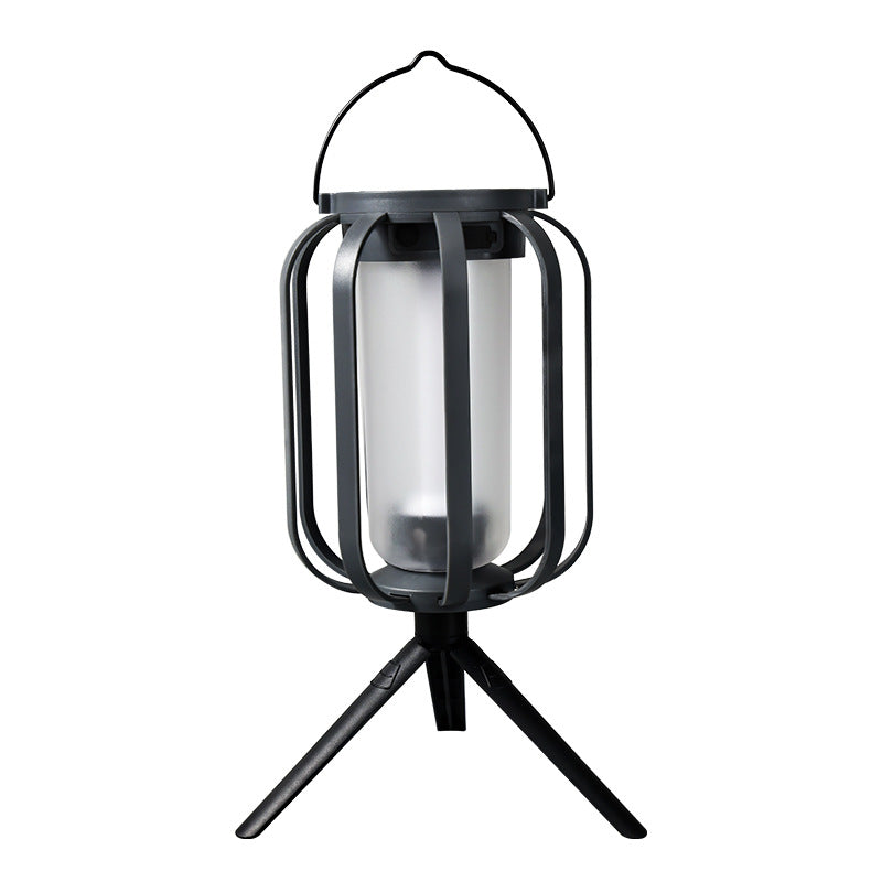Solar Flame Camping Lantern - Outdoor Decorative Hanging Light with Tripod