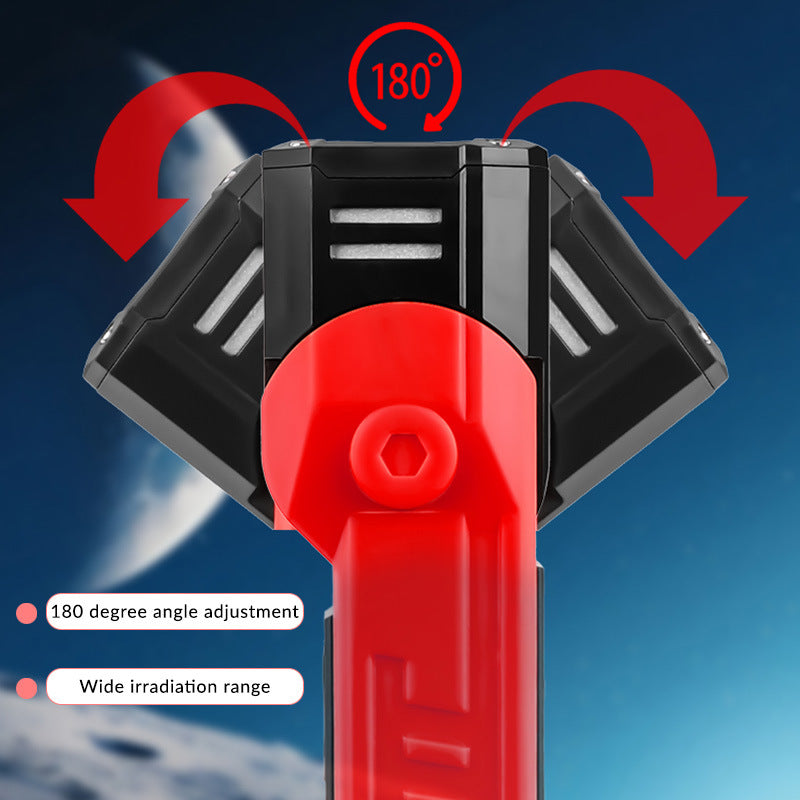 Red Flashlight Car Repair Light - LED Work Light , Magnetic Base, Power Bank