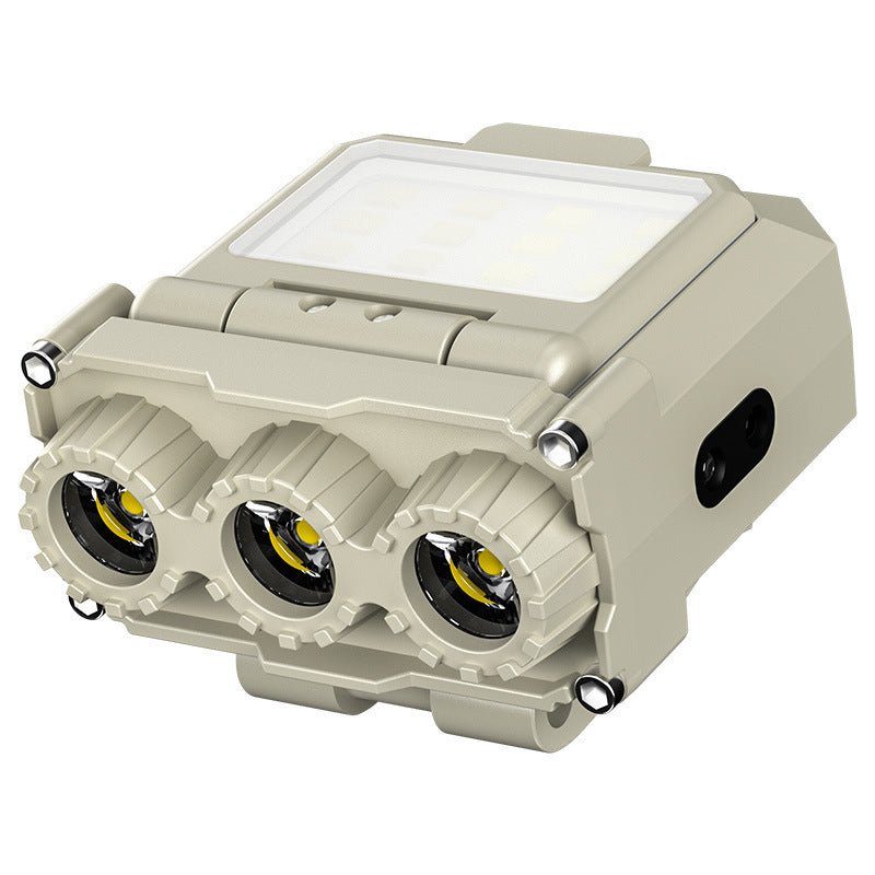 Beige Rechargeable LED Headlight -  Cap Light, Long Lasting Camping Light