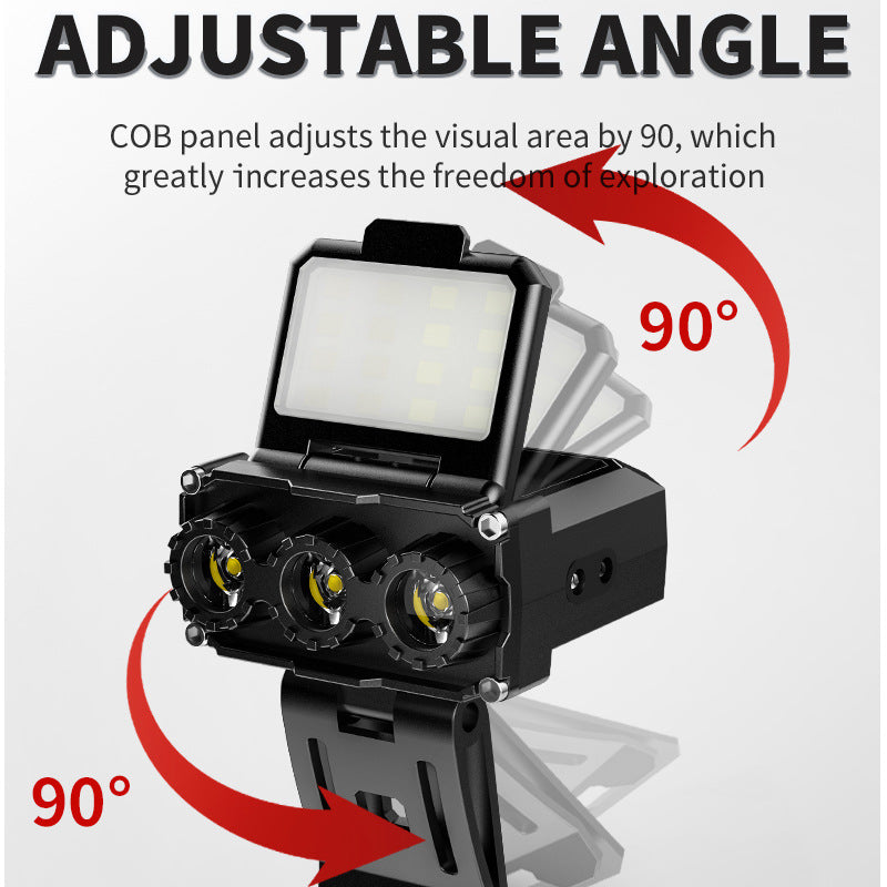 Beige Rechargeable LED Headlight -  Cap Light, Long Lasting Camping Light