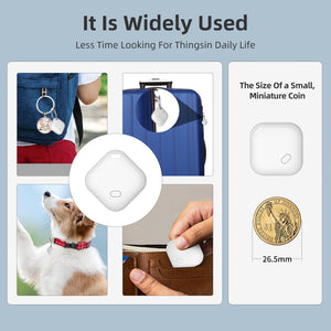 (Round White) Mini GPS Tracker - Apple Find My Enabled, Key Finder, Wallet Locator, Anti-Theft Tag