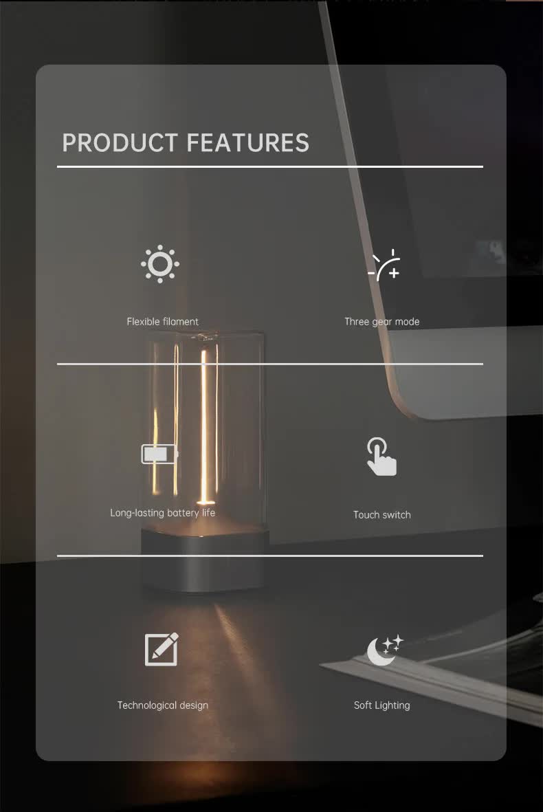 White Portable Magnetic Table Lamp with Bendable LED - USB-C Rechargeable