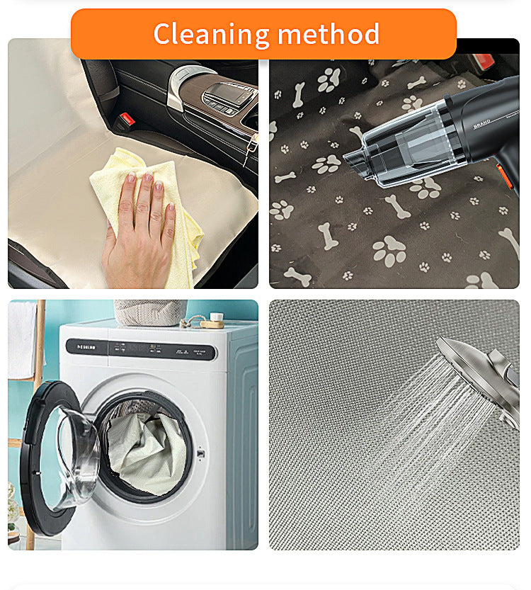 4 Pcs Black with Paw Waterproof Pet Car Seat Cover - Scratch-Resistant Oxford Cloth  for Dogs and Cats (106 x 49 cm)