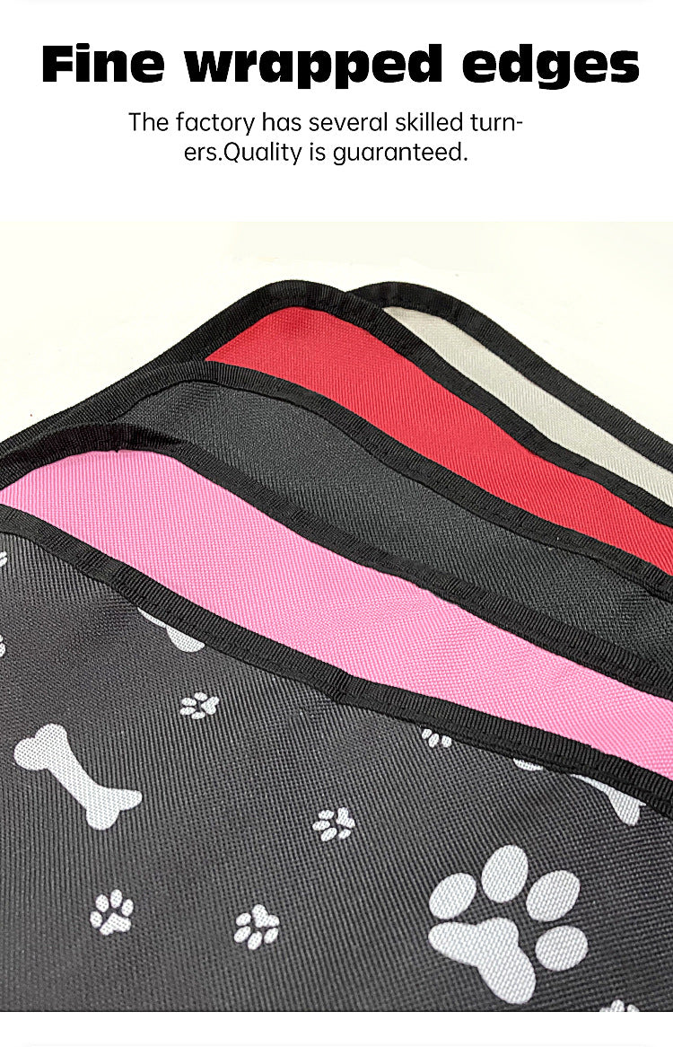 4 Pcs Black with Paw Waterproof Pet Car Seat Cover - Scratch-Resistant Oxford Cloth  for Dogs and Cats (106 x 49 cm)