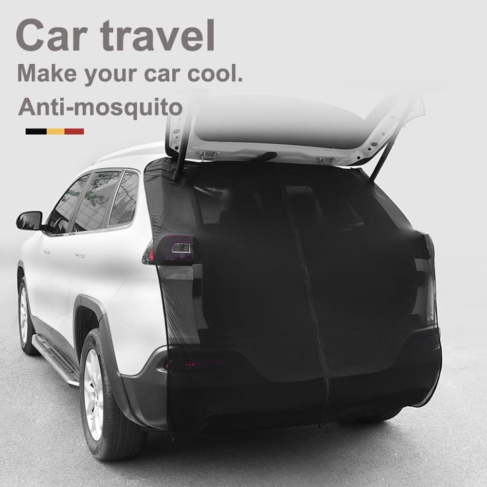 Size S Black Tailgate Mosquito Net Screen - Magnetic Bug Protection for Boot Opening