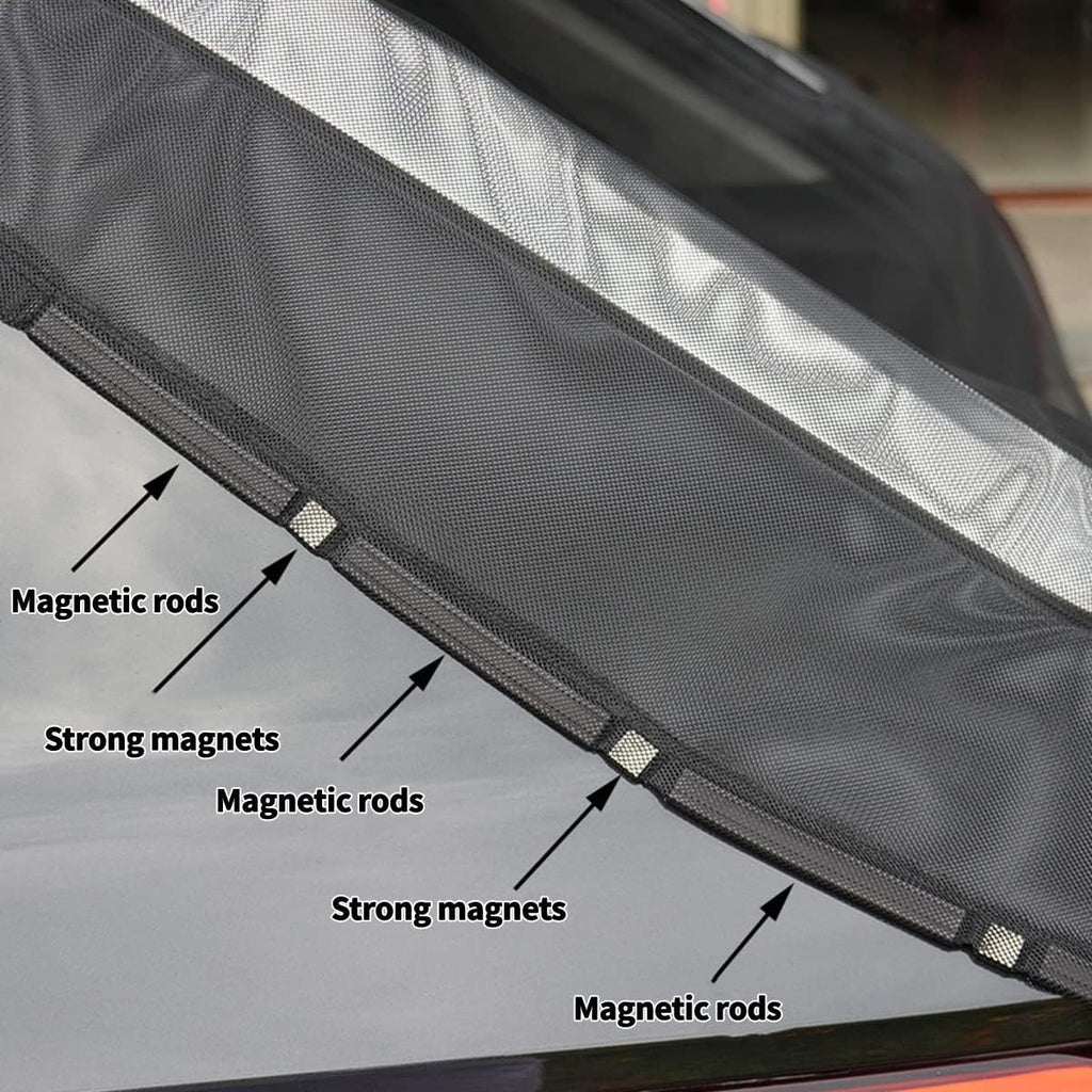 Size S Black Tailgate Mosquito Net Screen - Magnetic Bug Protection for Boot Opening