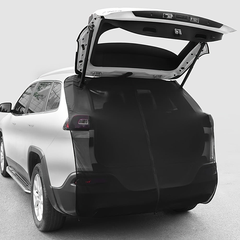 Size L Black Tailgate Mosquito Net Screen - Magnetic Bug Protection for Boot Opening