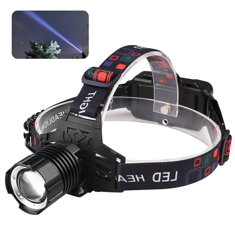 Rechargeable White Laser Headlamp - Long-Range Zoomable Headlight for Night Fishing and Hiking