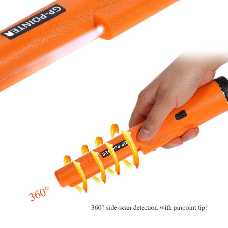 Army Green High-Sensitivity Metal Detector Pinpointer - GP Pointer with Vibration and Audio Alert for Treasure Hunting