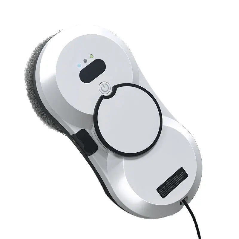 White Smart Window Cleaning Robot - 5600Pa Strong Suction, Auto Water Spray, 3 Cleaning Modes with UPS Power Backup