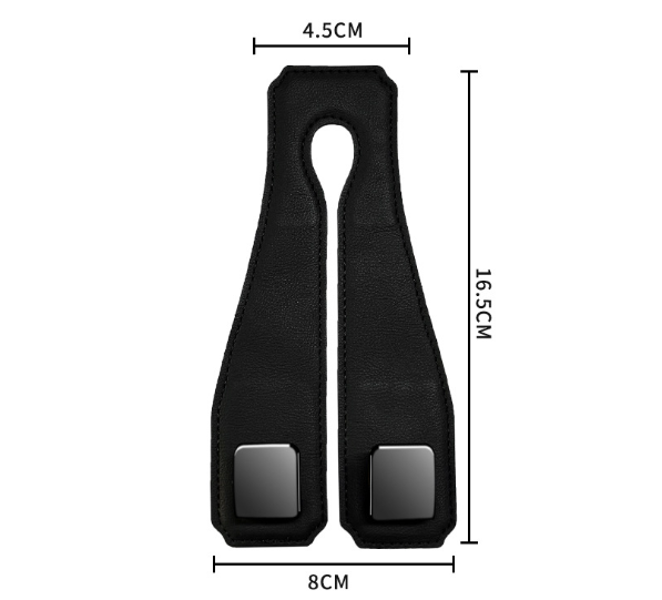 Coffee Heavy Duty Car Headrest Hooks (Set of 4 Units) - PU Leather Seat Back Organizer Hangers