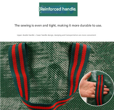 500L(Calibre80*100cm) Heavy Duty Collapsible Garden Waste Bags (Set of 2) - Large Reusable Yard Leaf Bin