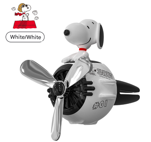 White Snoopy Cute Car Air Vent Clip Freshener - Decorative Scent Diffuser for Automotive Interiors