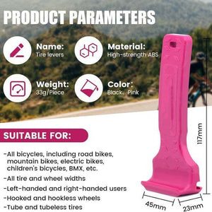 2PCS Black Durable ABS Bicycle Tire Lever - Easy Tyre Removal & Repair Tool