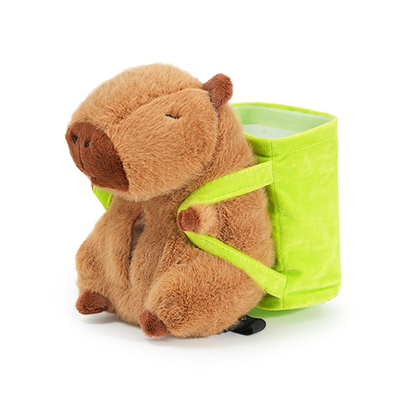 Cute Capybara Tissue Holder for Car - Plush Toy with Storage
