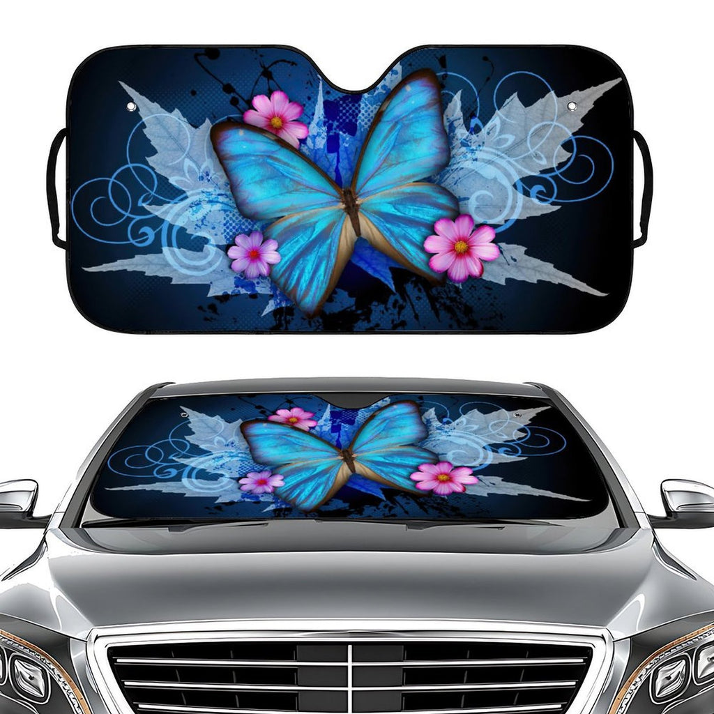 blue butterfly Driving Car Sunshade for Windshield - UV Protection