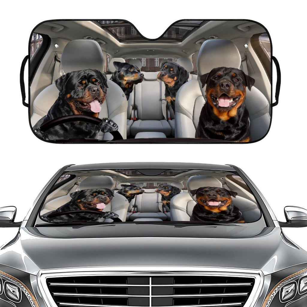 Black Dog Driving Car Sunshade for Windshield - UV Protection