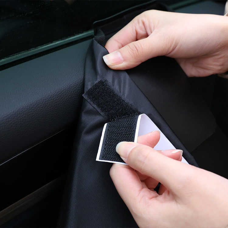 Pet Car Door Protector with Storage Pocket  - 77x64cm Black