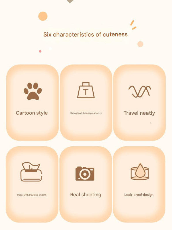 Brown Cute Cartoon Car Trash Bin with Adjustable Strap - Water-Repellent Corduroy (19x24cm)