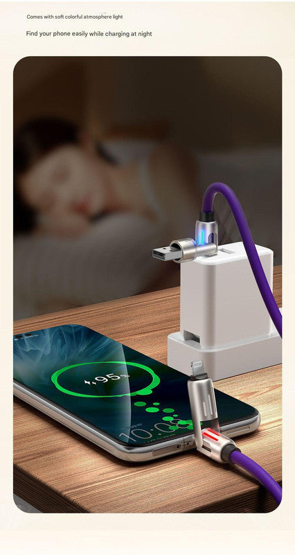 Universal PD Fast Charging Cable with LED Indicator - Zinc Alloy, Durable 1.5m Silicone Cord - Multiple Connector Options(Gray)