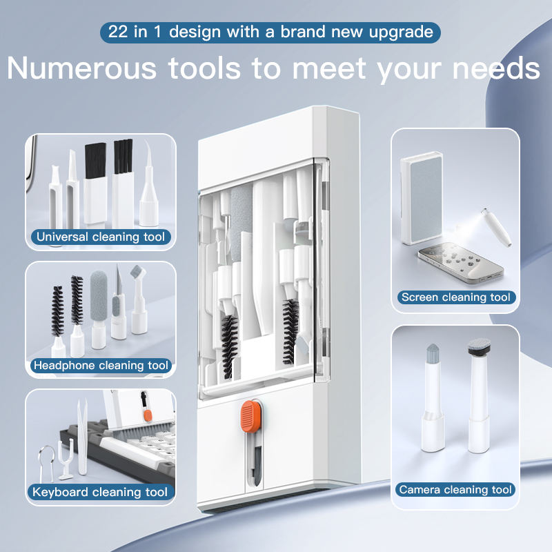 Black brown 22-in-1 Electronics Cleaning Kit - for Keyboards, Airpods, Laptops, Cell Phones, Cameras