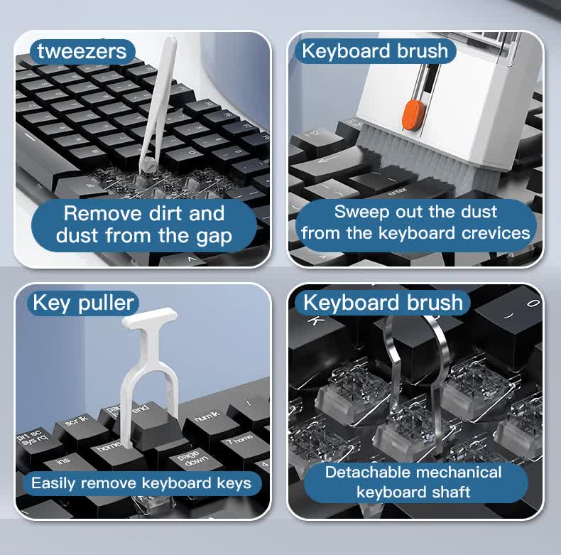 Black brown 22-in-1 Electronics Cleaning Kit - for Keyboards, Airpods, Laptops, Cell Phones, Cameras