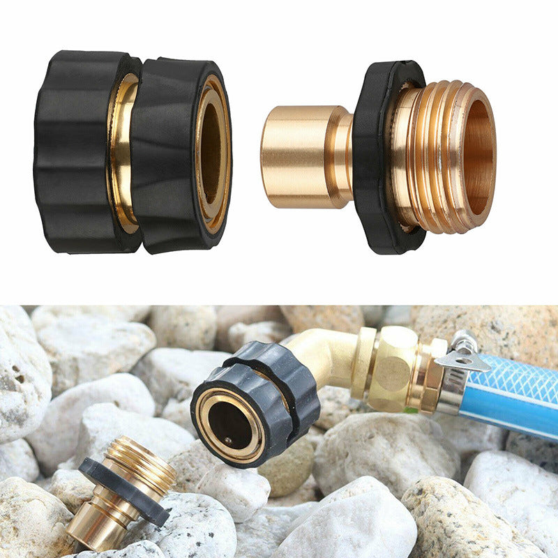 American Standard 3/4 Inch Brass Quick Connect Garden Hose Adapter (4 Male & 4 Female)