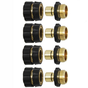 American Standard 3/4 Inch Brass Quick Connect Garden Hose Adapter (4 Male & 4 Female)