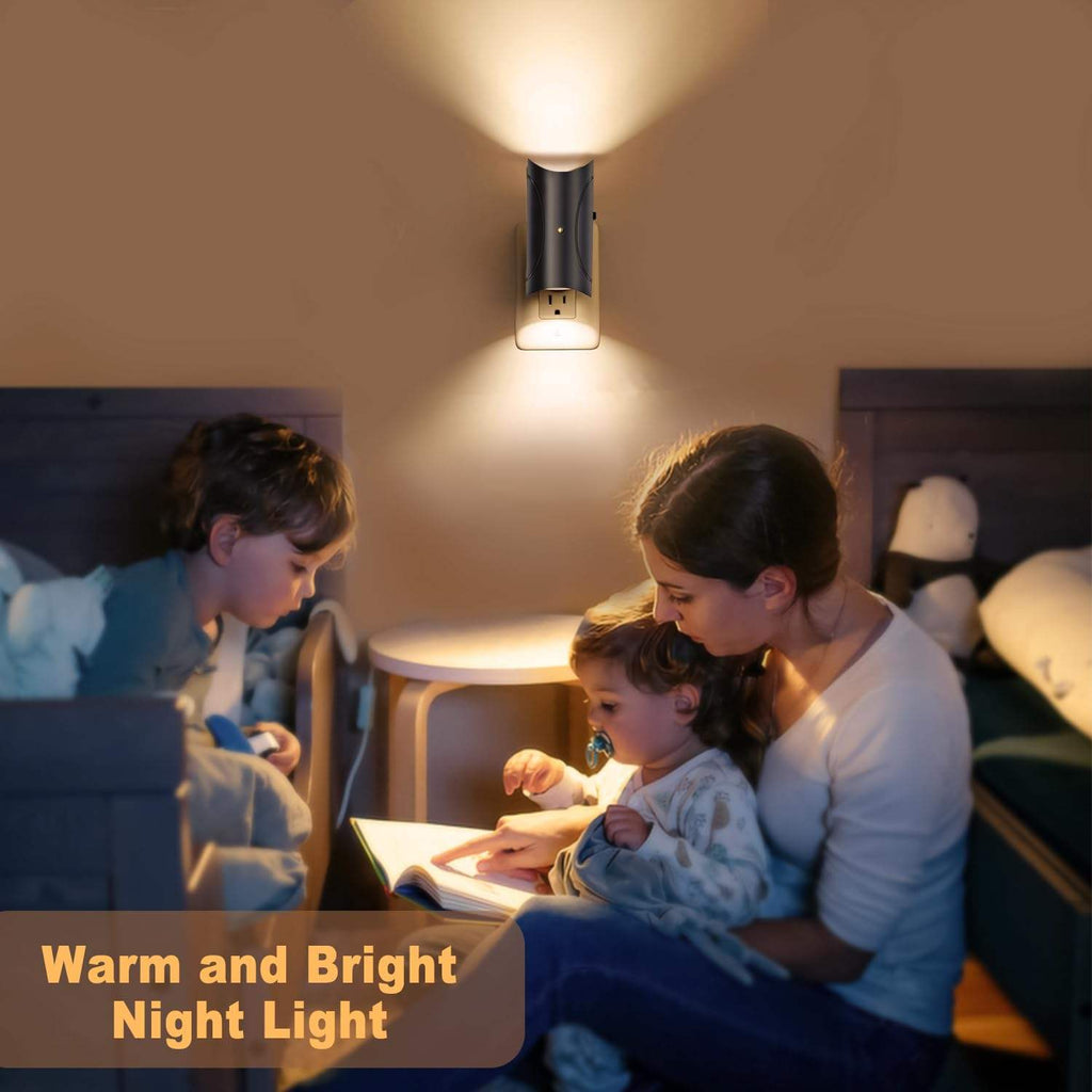 Energy Saving Plug-in LED Nightlight - Smooth Dimming, Auto Sensor