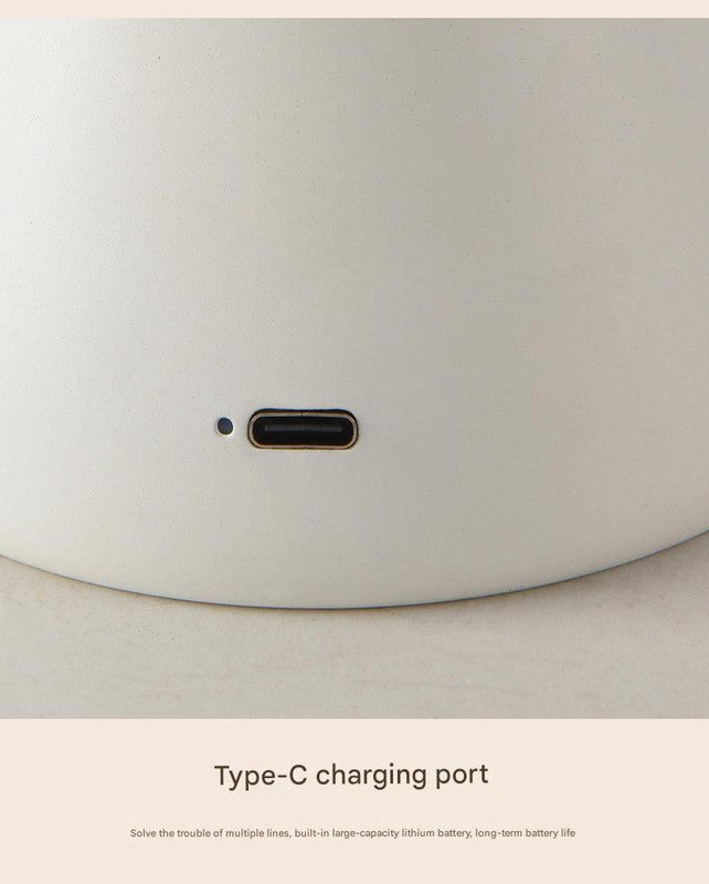 Red Mushroom LED Table Lamp - Rechargeable, 3-Color Touch Dimmable, USB-C