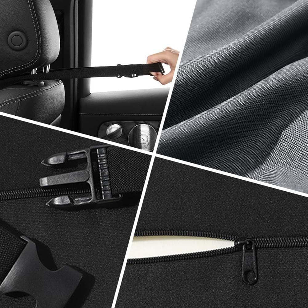 Blue Ergonomic Memory Foam Car Headrest & Lumbar Support Cushion Set - Driving Comfort Neck & Back Pillow