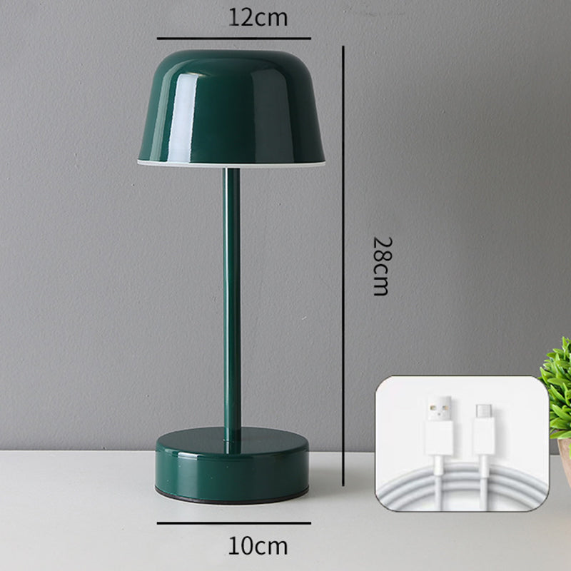 Dark Green Modern Minimalist LED Table Lamp - Rechargeable Touch Control Desk Light