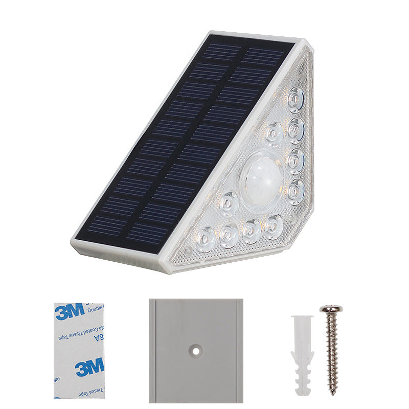 1 Piece White Bright 14-LED Solar Powered Step Lights - Automatic Outdoor Waterproof Illumination for Stairs, Deck, Pathway & Garden (Warm White)