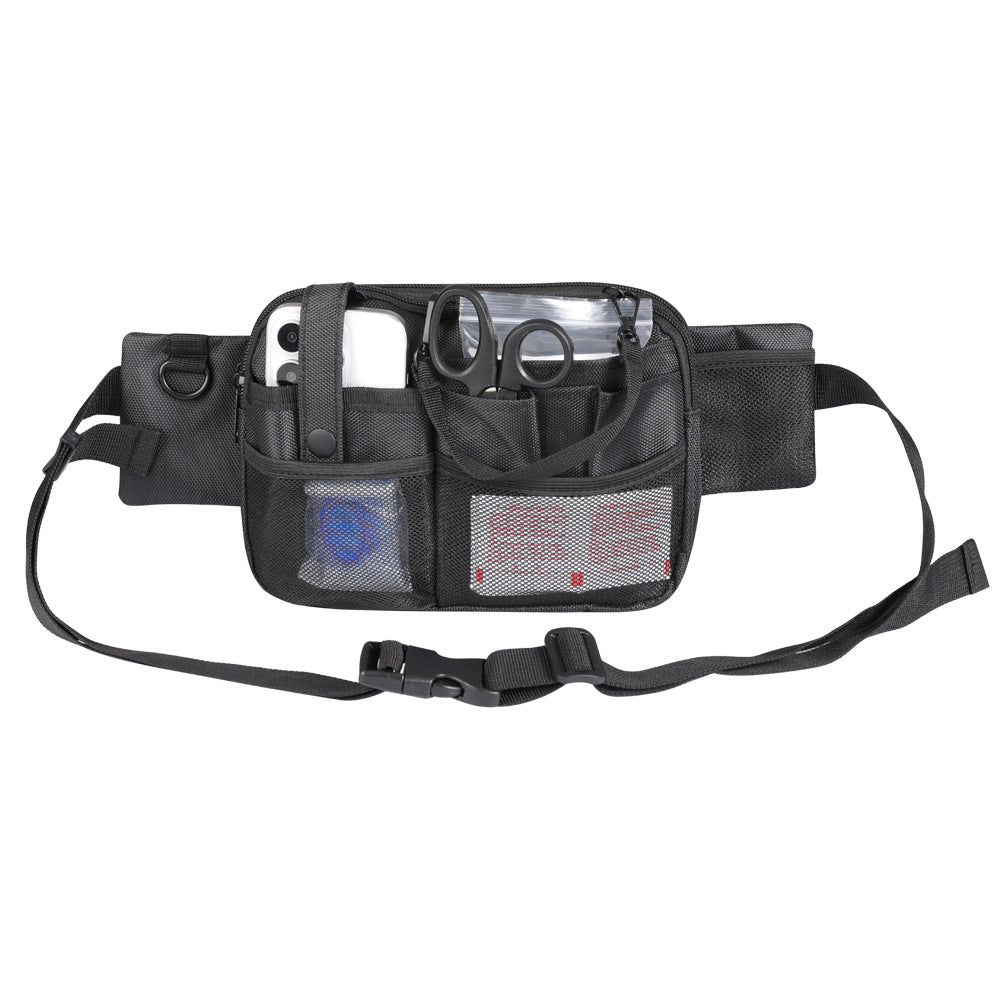 Black Nurse Utility Belt Bag - Multi-Pocket Medical Organizer Waist Pack for Tools & Essentials