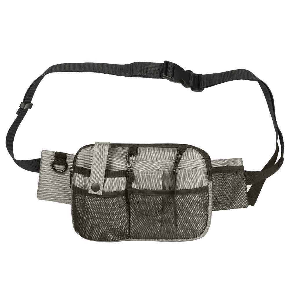 Grey and Black Nurse Utility Belt Bag - Multi-Pocket Medical Organizer Waist Pack for Tools & Essentials